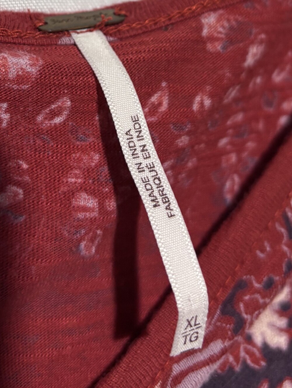 Free People Luly Teein red Bella Rosa Combo print Size XL - Picture 4 of 6